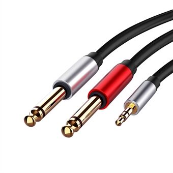 035 3.5mm to Dual 6.35mm/6.5mm Male to Male AUX Audio Cable for Phone MP3 Speaker 1.8m