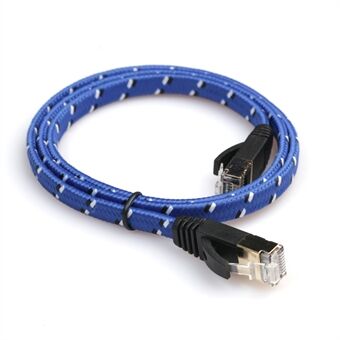 1M Woven Pattern CAT-7 10 Gigabit Ethernet Flat Patch Cable