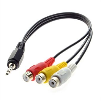 3.5mm 1/8\'\' Male Stereo Car AUX to 3 RCA AV Female Cord Audio Video Composite Cable