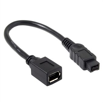 CY FW-012-BK 1394 Cable FireWire 400-to-800 Adapter Cable 6F-9M Cord 20cm - Black