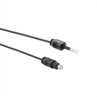 Gold-plated Toslink to Mini Toslink Digital Optical Fiber Square to Round Interface 3.5mm Audio Cable 1.5m - Black