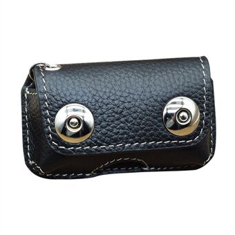 C02 Cowhide Leather Waist Car Key Case Magnetic Buttons Belt Loop Key Pouch Bag