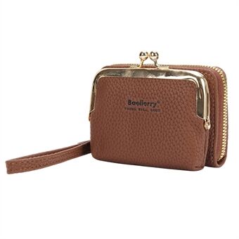 BAELLERRY N8630 Litchi Texture PU Leather Women Coin Purse Zipper Organ Card Bag