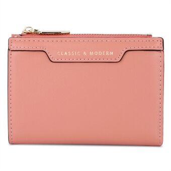 TAILIAN T2602-166 PU Leather Short Wallet Women Cards Cash Holder Purse with Zipper Pocket