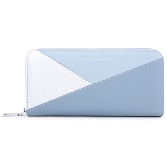 TAILIAN T9612-117 Multiple Card Slots Long Purse Color Splicing PU Leather Women Zipper Clutch