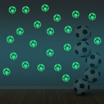 PVCYG640 12Pcs / Set Football Luminous Stickers Soccer Ball PVC Wall Decal for Kids Room Boy Bedroom Laptop Motorcycle Bike Car Decor (No EN71 Certification)