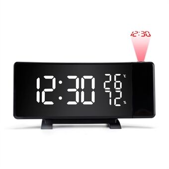 TS-5210 LED Digital Projection Alarm Clock FM Radio Time Projector Table Clock Temperature and Humidity Meter