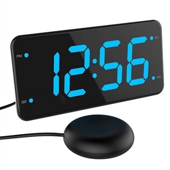 LIELONGREN T1H 7-inch Large LED Screen Mute Digital Alarm Clock Small Desktop Clocks Timer with Snooze Mode Loud Volume (without Batteries)