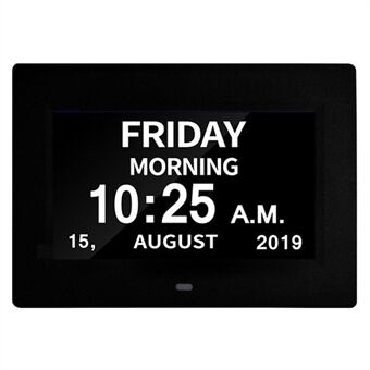 Alarm Clock Digital Calendar Day Clock 7-inch Large Display Programmable Medication Reminder, EU Plug