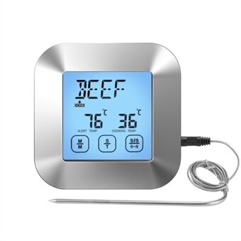 TS-82 Kitchen Food Cooking Meat Thermometer LED Display Touch Screen Electronic Timing Thermometer with Probe