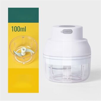 100ml BPA Free Mini Electric Garlic Crusher Grinder Masher USB Vegetable Meat Chopper (No FDA Certification)