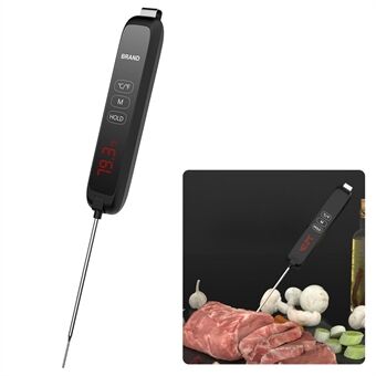 TH-100 Ultra Fast Digital Instant Read Magnetic Meat Thermometer with Folding Probe for Kitchen Food Cooking BBQ - Black