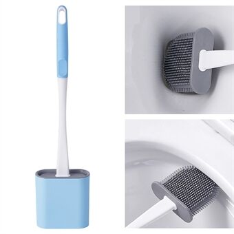6905 Quick Drying Flat Head Soft Bristles Long Handle Toilet Brush with Base Bathroom Cleaning Supplies