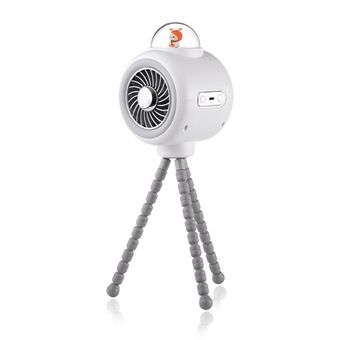 Cute Rabbit Silent Stroller Fan Flexible Tripod Clip-on Cooling Fan Handheld Air Cooler for Indoor Outdoor (No Rotating)