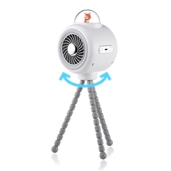 Cute Rabbit Indoor Outdoor Cooling Fan Flexible Tripod Clip-on Stroller Fan Handheld Silent Rotating Air Cooler