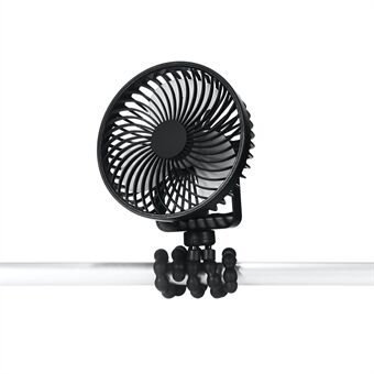 Portable Stroller Fan 3 Speed Clip On Cooling Fan with Flexible Tripod 360-Degree Rotating USB Fan for Car Seat, Wheelchair, Camping