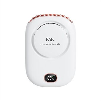 DQ203 Portable Hands-free Neck Hanging Desktop Fan with Digital Display