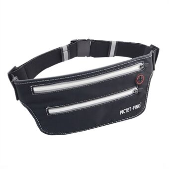 PICTET.FINO RH64 Dual Zipper Trapezoid Running Waist Bag Reflective Waterproof Sport Fanny Pack Phone Storage Pouch