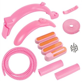 7Pcs / Pack For Xiaomi M365 / 1S / M365 Pro / M365 Pro 2 Electric Scooter Conversion Kit Rear Mudguard Brake Wheel Cover Replacement Accessory - Pink