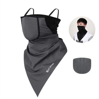 WEST BIKING Outdoor Sports UV Protection Triangle Earloop Face Mask Ice Silk Neck Gaiter Bandana Headband with PM2.5 Filter