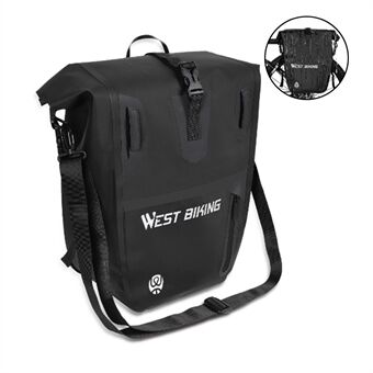 WEST BIKING 25L Bicycle Pannier Bag Waterproof Reflective Bike Rear Rack Bag