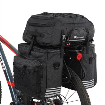 WEST BIKING YP0707265 3-in-1 48L Large Capacity Bicycle Bike Rear Rack Bag Tail Pannier Pack Cycling Bag