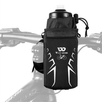 WEST BIKING YP0707278 Portable Bike Handlebar Front Water Bottle Bag Insulated Thermal Drawstring Kettle Holder Reflective Warmer Bag