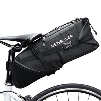 NEWBOLER BAG026 10L Bicycle Seat Bag Waterproof Large Capacity Mountain Bike Saddle Bag Cycling Equipment - Black