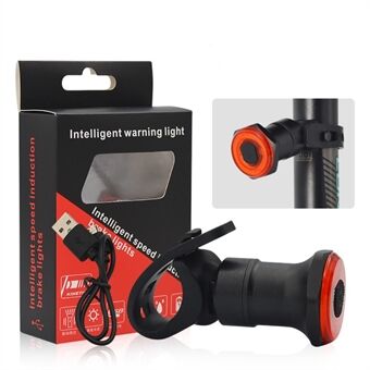 USB Rechargeable Bike Cycling LED Tail Light Waterproof Bicycle Intelligent Induction Warning Rear Lamp