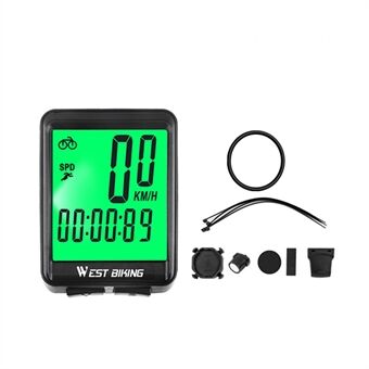 WEST BIKING Wireless Road MTB Bike Computer Screen Backlight Wateproof Speedometer