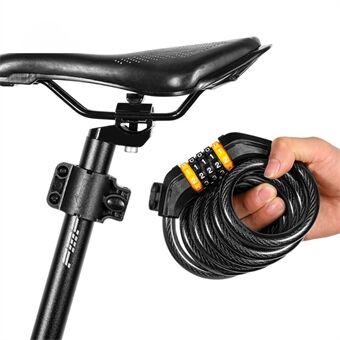 WEST BIKING YP0705062 5-digit Bike Password Lock Anti Theft Security MTB Road Bicycle Cable Lock 1.5m