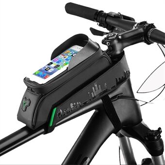 ROCKBROS 029-1BK Bikes Front Tube Bag with Waterproof Clear Window Pouch for 5.8-inch Cell Phone Riding Equipment PF