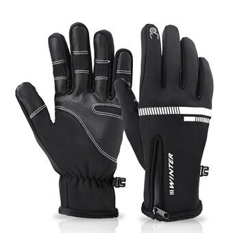 Winter Bike Bicycle Gloves Waterproof Sports Gloves with Warm Lining