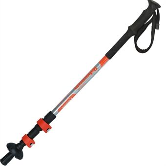 REBORNSUN External Lock Carbon Fiber Trekking Pole Stretchable Ultra-Light 3-Section Walking Stick Portable Hiking Stick with Wrist Strap