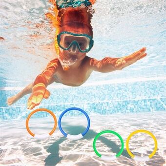 4Pcs Pool Diving Toys 5.3-inch Water Swimming Pool Diving Rings Colorful Fun Water Toys