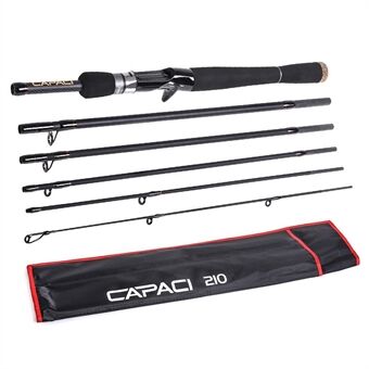 CAPICI Carbon Fiber Travel Fishing Rod 6-Sections Casting Fishing Rod Hand Pole