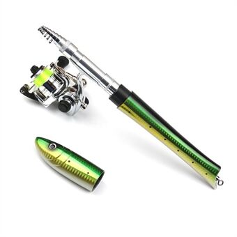 Fiberglass + Carbon Portable Pen Fishing Rod Mini Pocket Fishing Rod with Spinning Kit