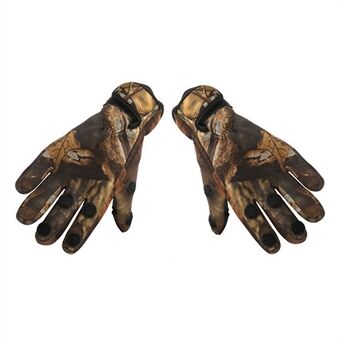 1Pair Fishing Gloves Camouflage Fishing Flip Finger Wear Resistant Gloves for Cycling Shooting Hunting Catch Fish Tool - Size: XL