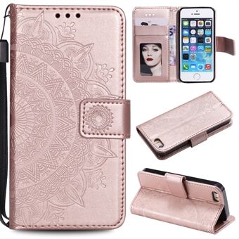 Imprinted Mandala Pattern PU Leather Protection Mobile Phone Case for iPhone SE/5s/5