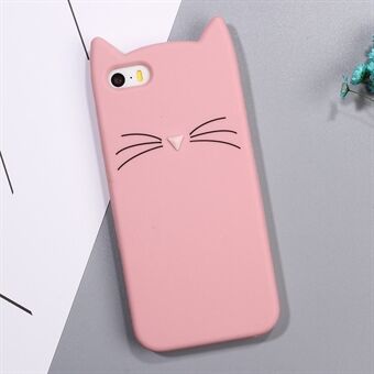 3D Bearded Cat Silicone Soft Phone Cover for iPhone SE 5s 5