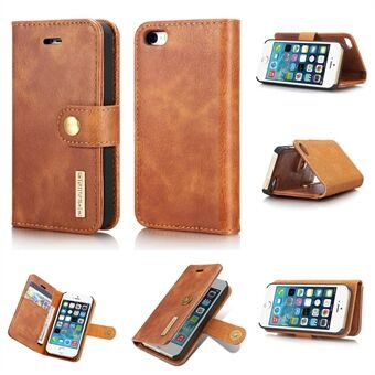 DG.MING For iPhone SE / 5s / 5 Detachable 2 in 1 Anti-scratch Split Leather Wallet + Removable PC Case