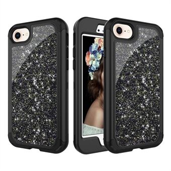 Glitter Powder Shockproof TPU PC Hybrid Mobile Phone Back Case for iPhone 8/7/SE (2022)/SE (2020)