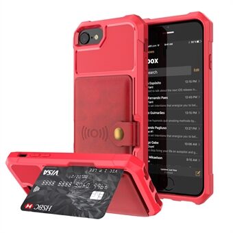 PU Leather Coated TPU Wallet Kickstand Casing with Built-in Magnetic Sheet for iPhone 8 / 7 / 6s / 6 / SE (2020) / SE (2022) 4.7 inch