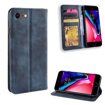 For iPhone 7/8/SE (2020)/SE (2022) Vintage Style PU Leather Wallet Shell Cover Case with Foldable Stand