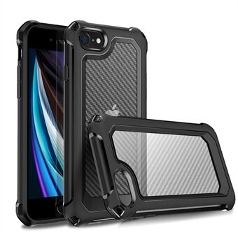 Carbon Fiber Texture PC + TPU Hybrid Phone Case for iPhone 7/8/SE (2020)/SE (2022)