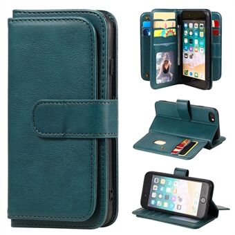 Multi-function 10 Card Slots Wallet TPU+PU Leather Phone Shell for iPhone 6/6s/7/8/SE (2nd Generation)