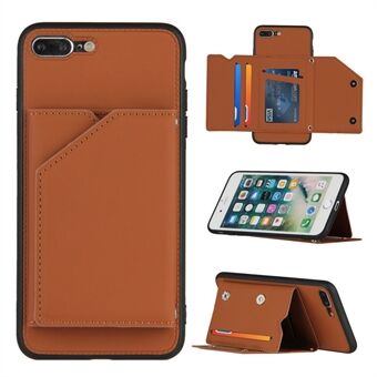 Shock-resistant Stand Card Holder TPU + PU Leather Smartphone Protective Shell for iPhone SE (2nd Generation)/iPhone 8/7 4.7 inch