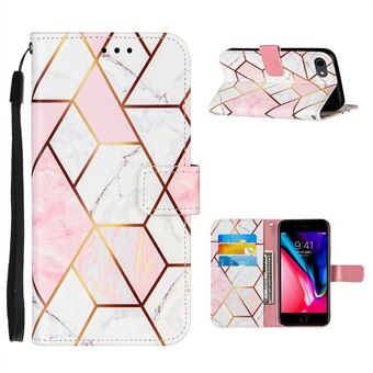 Double-sided Magnetic Clasp Wallet Stand Leather Protective Case with Splicing Marble Pattern for iPhone SE (2nd Generation)/7 4.7 inch/8 4.7 inch/6s 4.7-inch