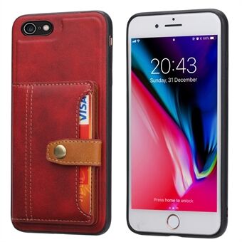 PU Leather Coated TPU Case [Card Slots] [Kickstand] for iPhone 7/8/SE (2nd Generation)