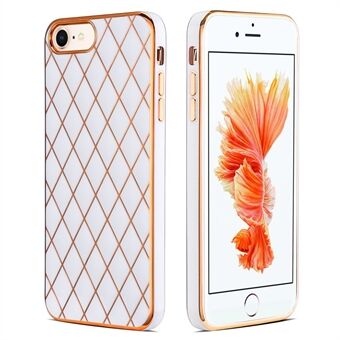 Shockproof Electroplating Rhombus Pattern TPU Phone Case for iPhone 8 / iPhone 7 / iPhone SE (2nd Generation)